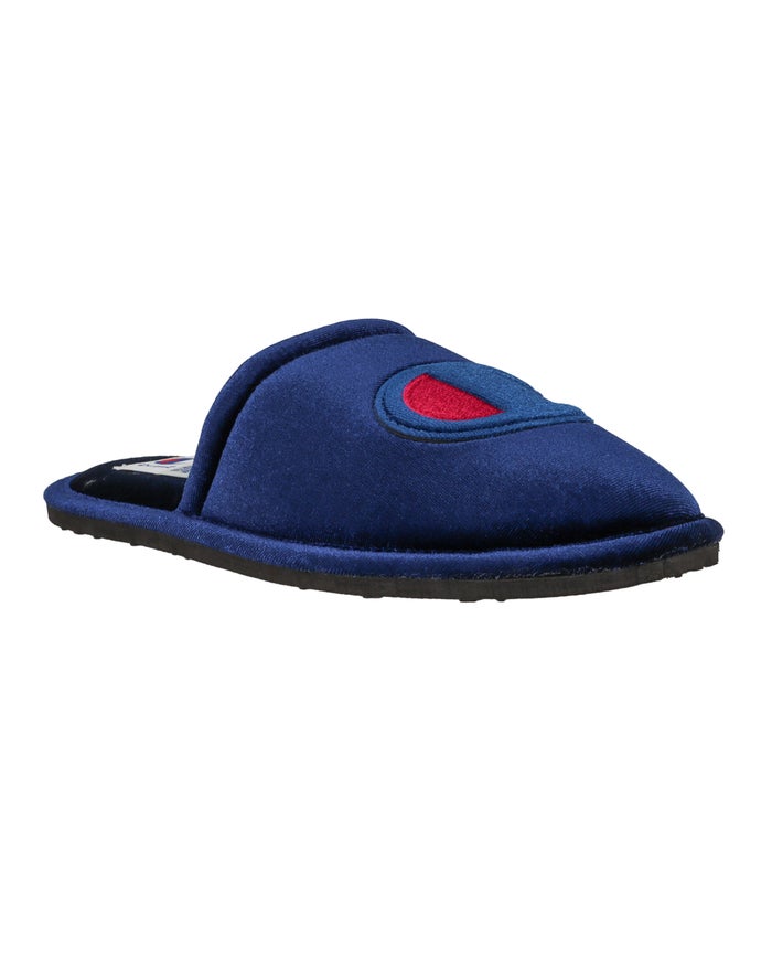 Champion Womens Slippers NZ - Sleepover Velvet Navy ( 3091-YKNGD )